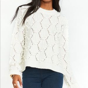Show Me Your Mumu Cream Pom-Pom Sweater